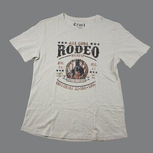 Cruel Denim Women's XXL Short Sleeve All Girl Rodeo Graphic T-Shirt - Stone
